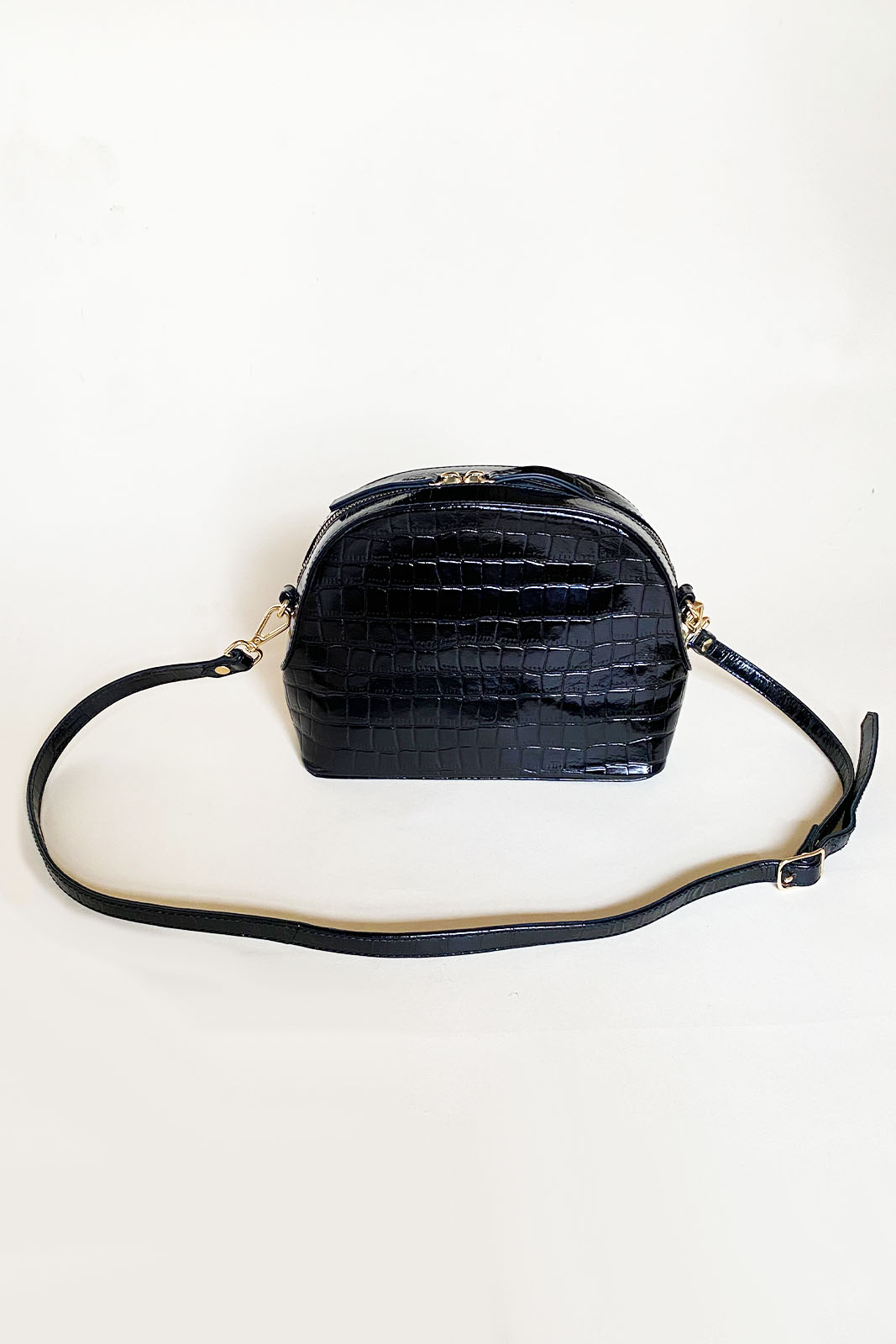 PETITE MENDIGOTE Mod. GASPARD CROCO BLACK