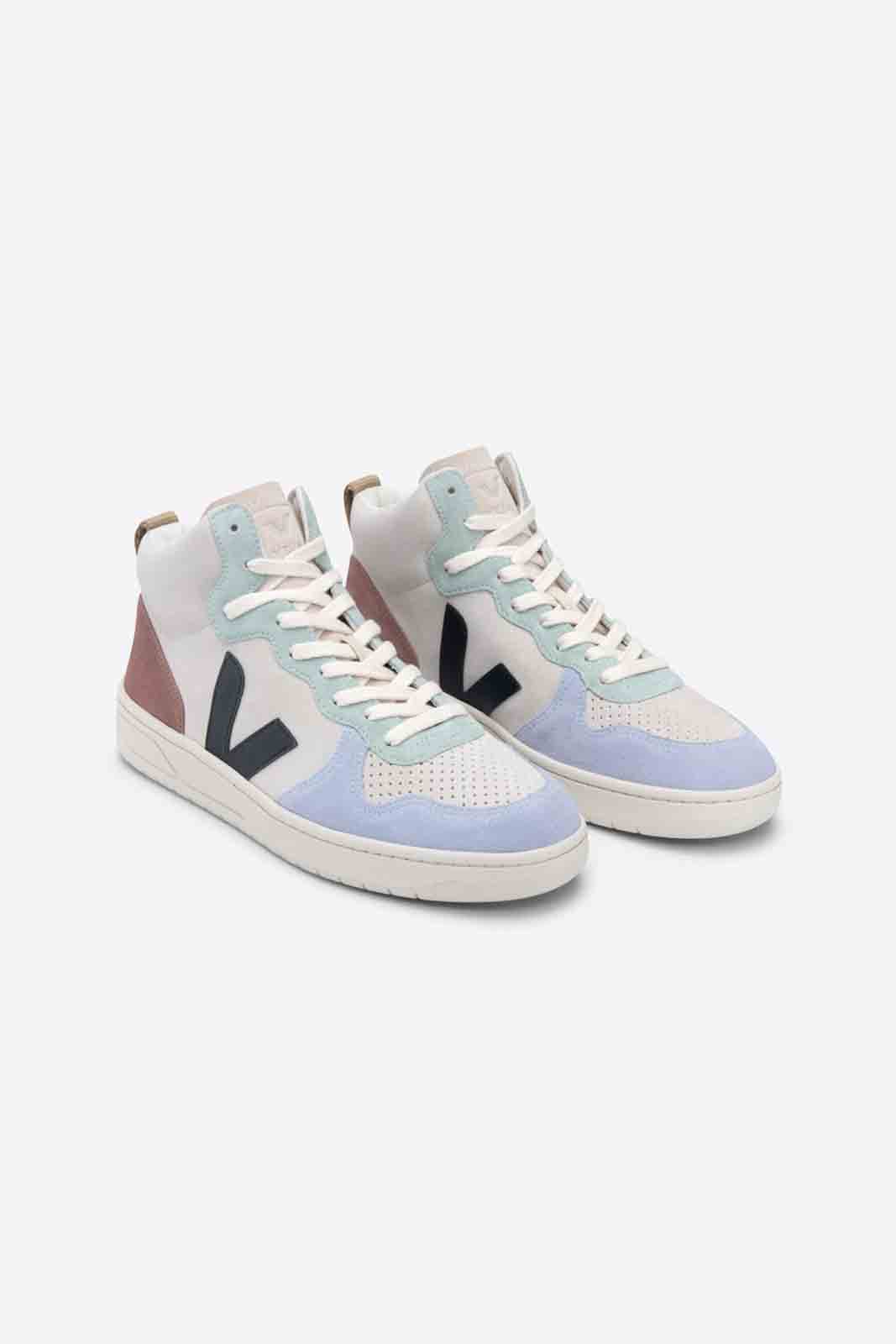 VEJA Mod. V15 SUEDE MULTICO NATURAL BLACK