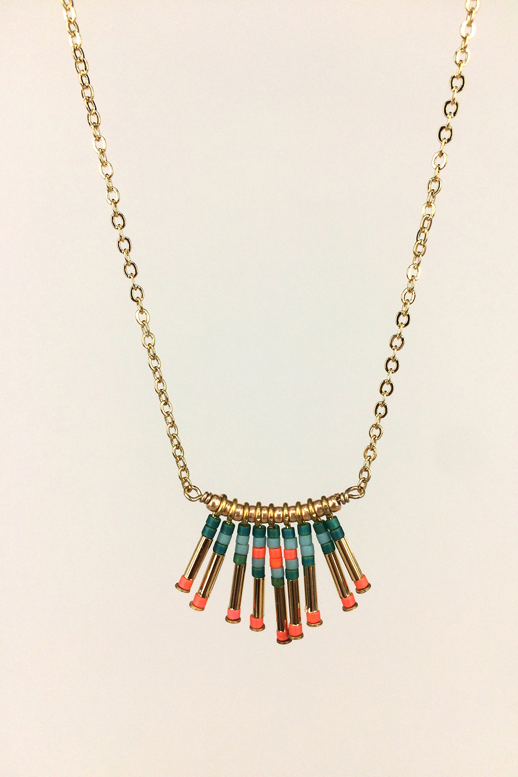 COLLIER QUETZAL VERT