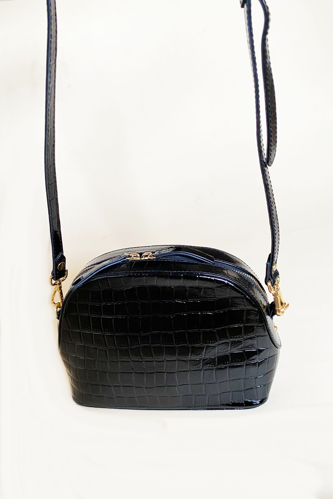 PETITE MENDIGOTE Mod. GASPARD CROCO BLACK