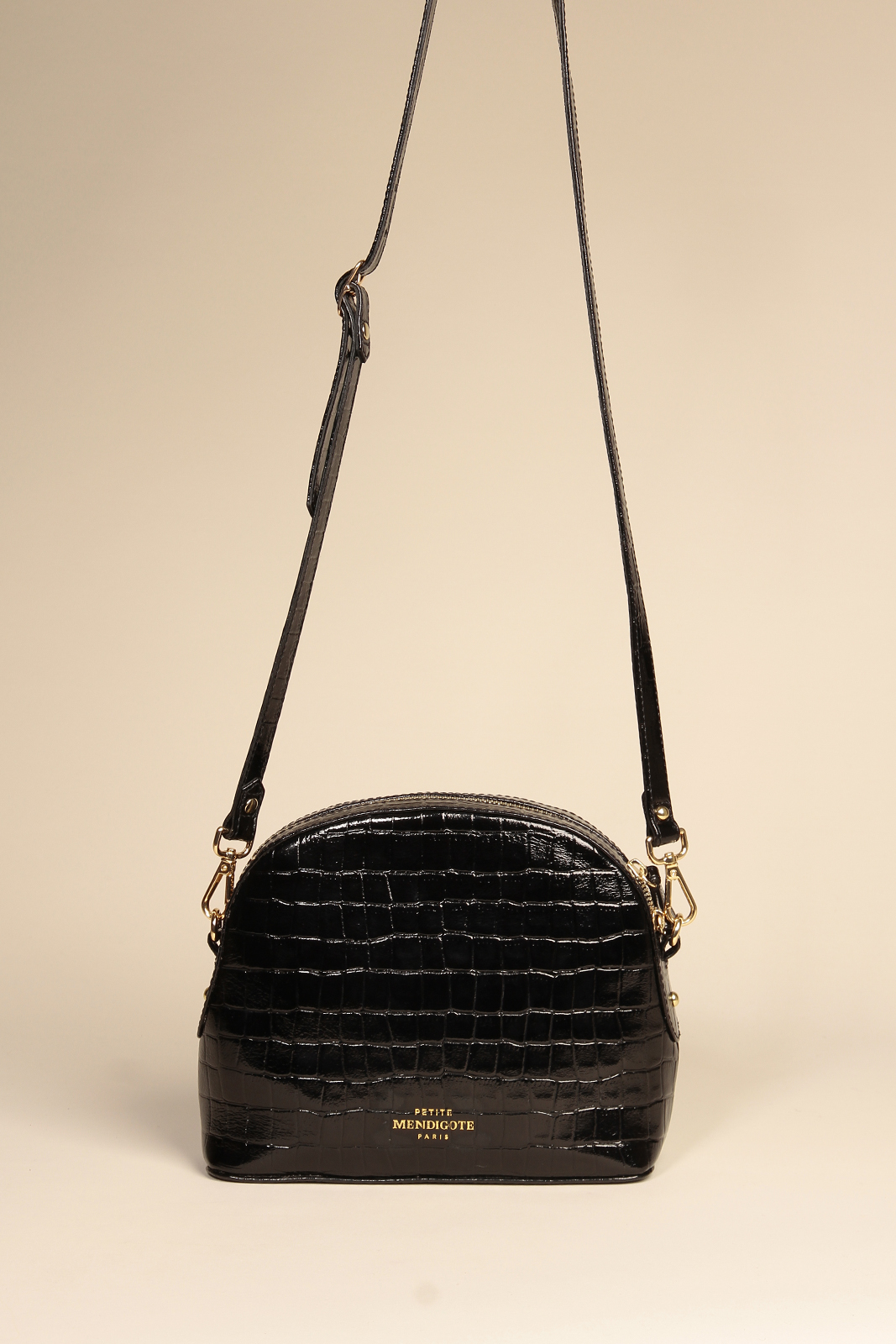 PETITE MENDIGOTE Mod. GASPARD CROCO BLACK PETITE MENDIGOTE Mod. GASPARD CROCO BLACK