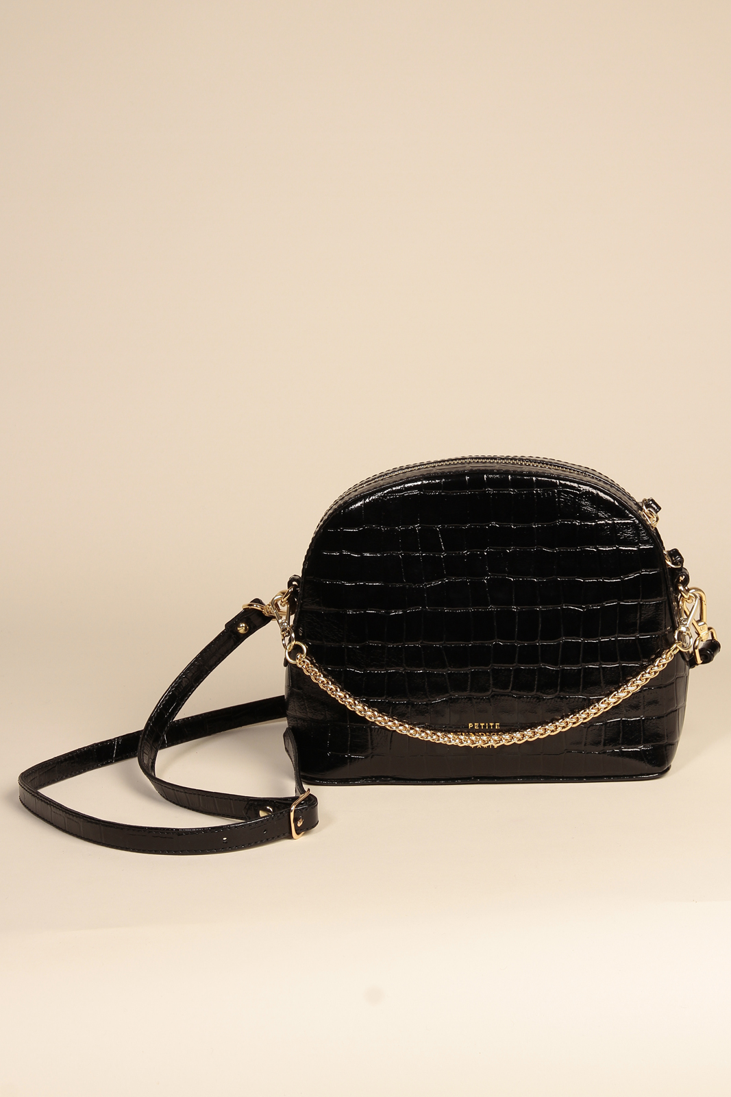PETITE MENDIGOTE Mod. GASPARD CROCO BLACK PETITE MENDIGOTE Mod. GASPARD CROCO BLACK